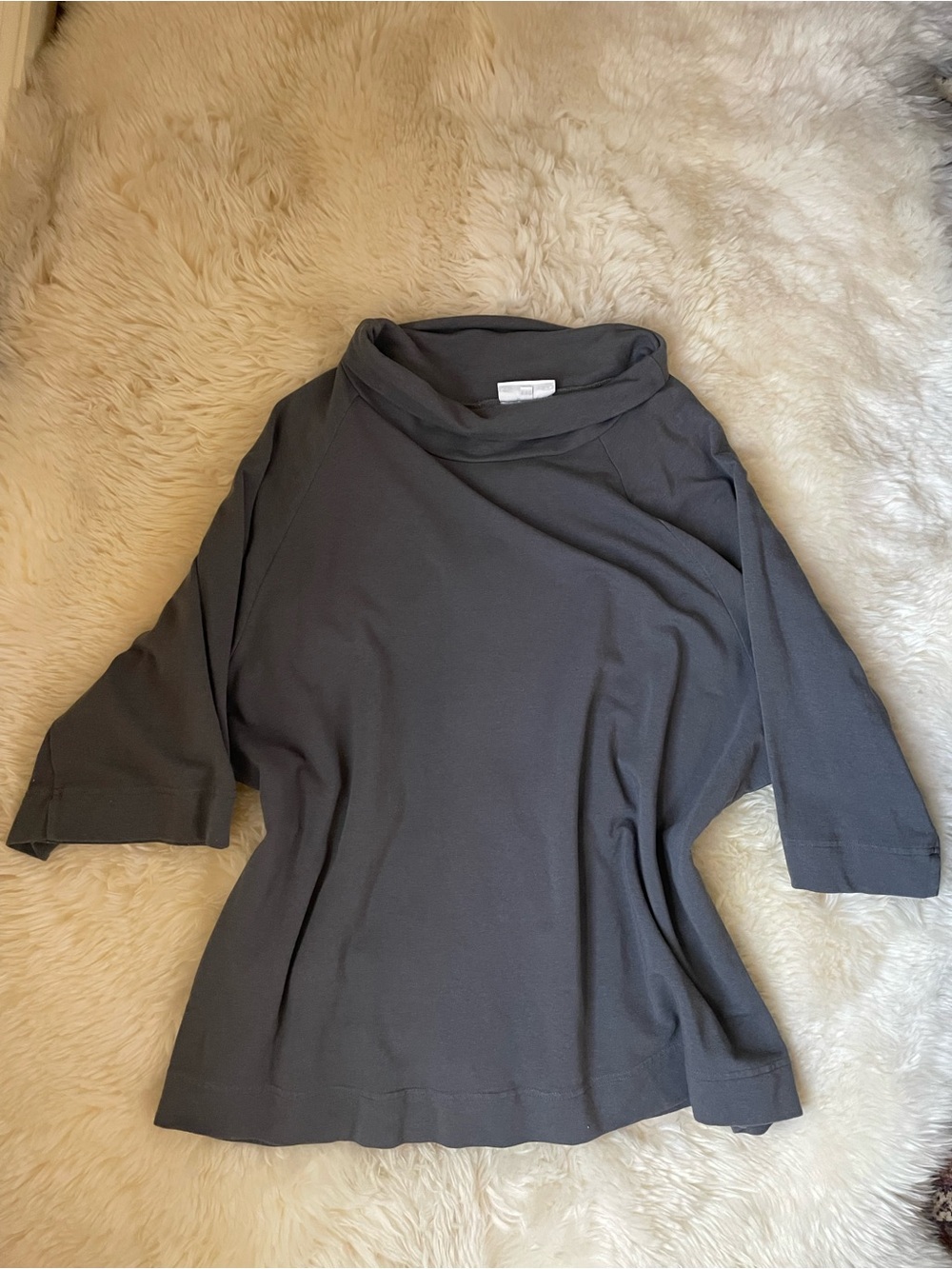BNWOT Bryn Walker cowl neck quarter sleeve beige / brown blouse